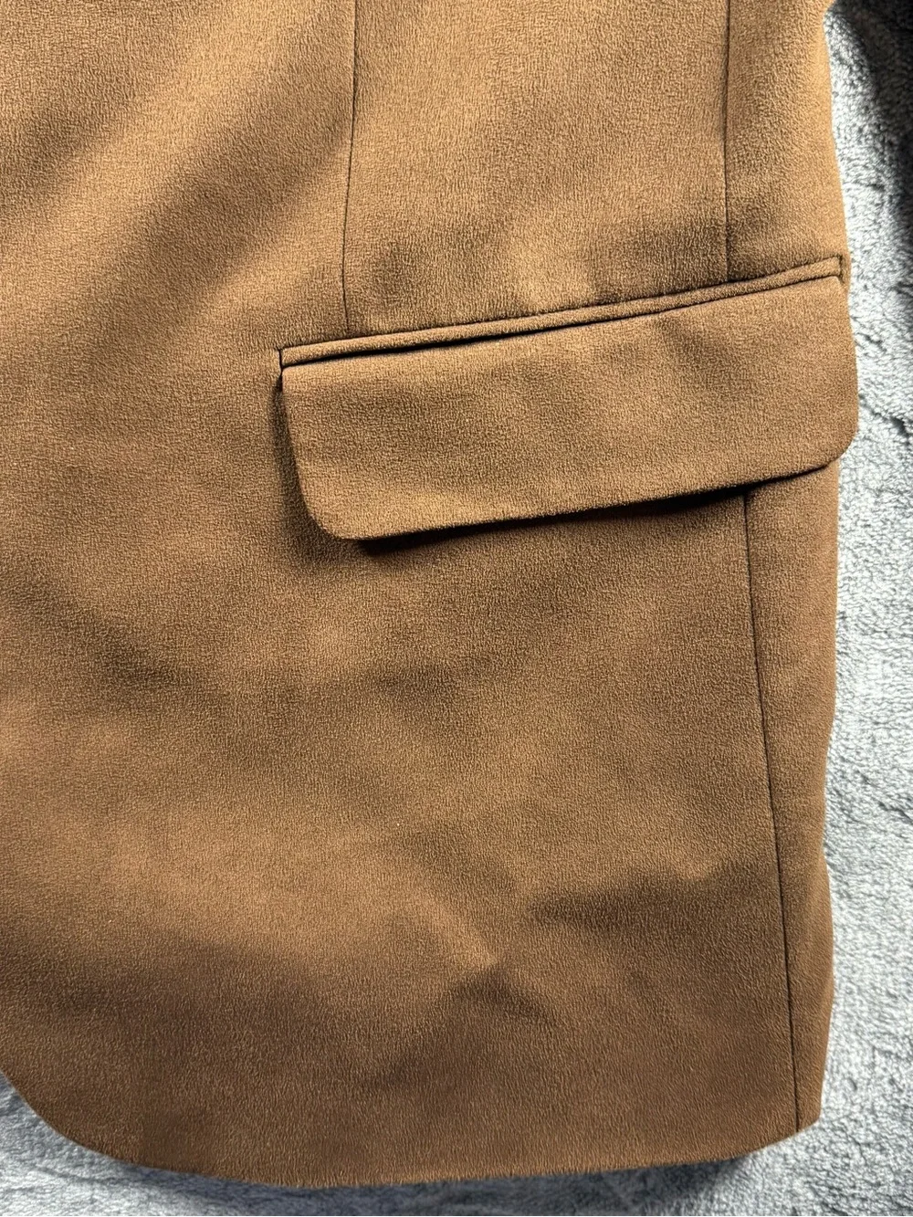Andrew Fezza Men's Size 46R Brown Suede-Texture 3-Button Blazer Sport Coat